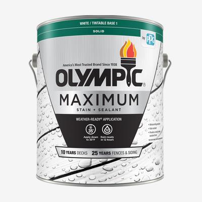 OLYMPIC<sup>®</sup> MAXIMUM<sup>®</sup> Exterior Solid Color Sealant + Stain - Acrylic Latex